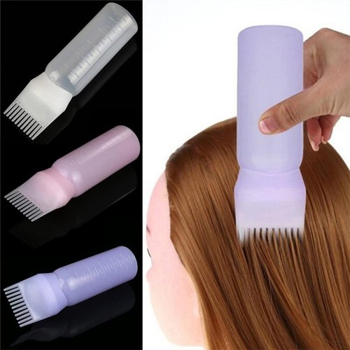 ONEWANGDAFA 6 Pack Root Comb Applicator Bottle 6 Ounce Hair Dye Applicator Brush with Graduated Scale for Hair Color Applicator
