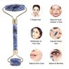 Massage Jade Roller Double-head Anti-Aging Face Eye Bestfor Dark Circles and Puffines Neck Anti-Aging Face Eye Neck Massager (Blue)