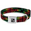 Dog Collar Seatbelt Buckle Milk Cartoons Black Multi Color 15 to 26 Inches 1.0 Inch Wide