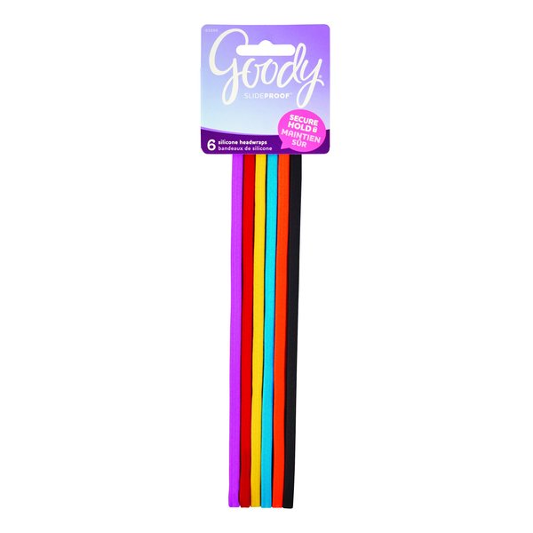 Goody SlideProof Headwraps, 5mm, Brights, 6-count