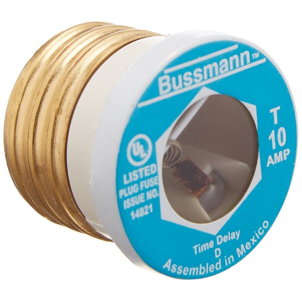 Cooper Bussmann BP/T-10 Type T Plug Fuse Time Delay Fusetron