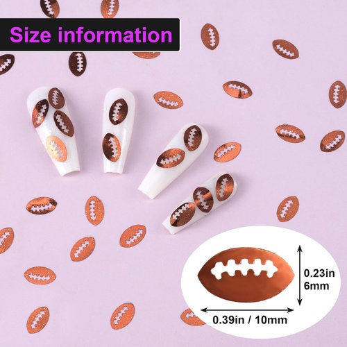 PAGOW 15 Grams Football Confetti, Rugby Ball Shape Sport Glitter Festival Rave Party Table Beauty Makeup Face Body Nail Art Decoration