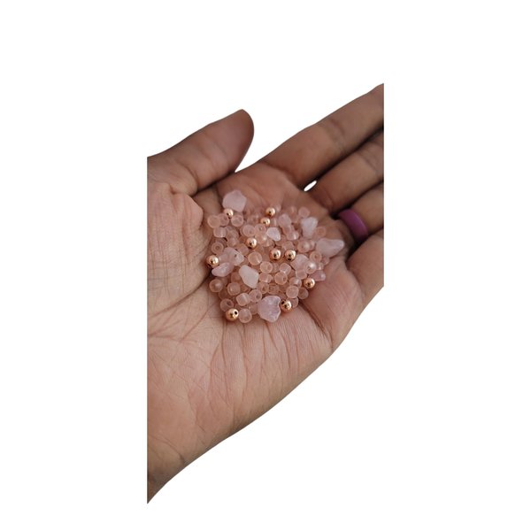 Bead It Wear It Love It Rose Quartz And Hematite Crystal Dreadlock Loc Sprinkles Rose Gold Hair Beads