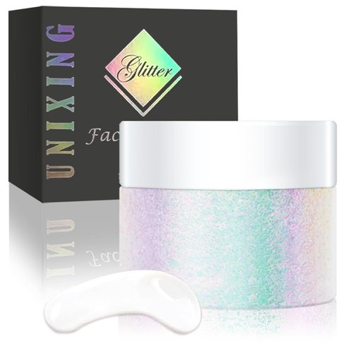 Holographi Face Body Glitter Gel, Sparkle Color Changing Face Glitter Gel for Body, Face, Hair and Lip Color Changing Sparkling Glitter Gel for Women Girls Music Festival Concerts Party (#03)