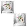 2 Sheets Birds Flowers Butterfly Toilet Seat Lid Stickers Self-Adhesive Bathroom Wall Sticker Floral Birds Butterfly Toilet Seat Decals DIY Removable Waterproof Toilet Sticker for Cistern Decor Decals