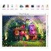 Magic Flowers House Backdrop Fairy Buttfly Woodland Background for Birthday Party Supplies Kids Movie Scene for Girls Madrigal Family Happy Birthday Background Decorations (7X5FT)