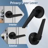 NEWBANG HARDWARE Black Door Lever for Bedroom & Bathroom Solid Privacy Door Lever with MatteBlack Finish, MD8820-DB-BK-1P