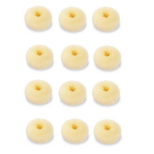 SQULIGT 12 Pcs Small Hair Bun Maker, Small Hair Donut Set for Kids Girls Women, Hair Donut Bun Maker Tool for Short and Thin Hair Crown Shapers Accessories (Size S/ 2.3 Inch, Beige)