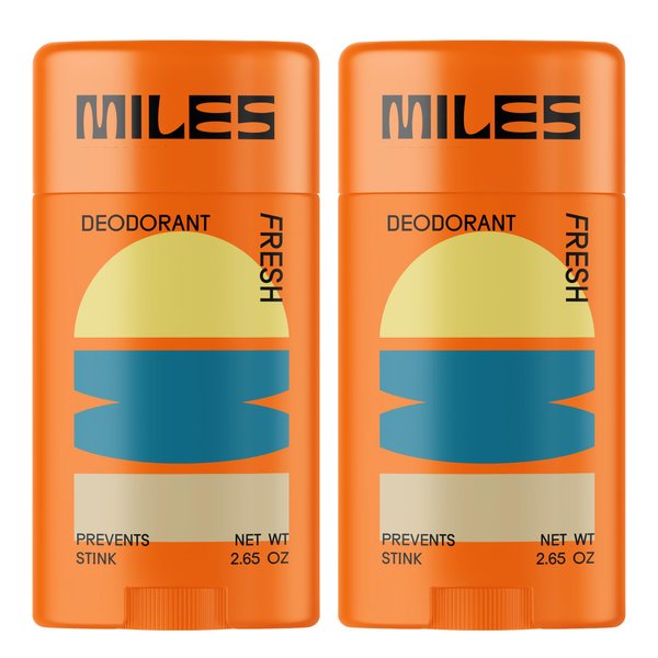 Miles - Deodorant for Teens, Tweens, & Kids - No Aluminum, Odor-Neutralizing Technology, Kid Friendly - Fresh Scent - 2-Pack