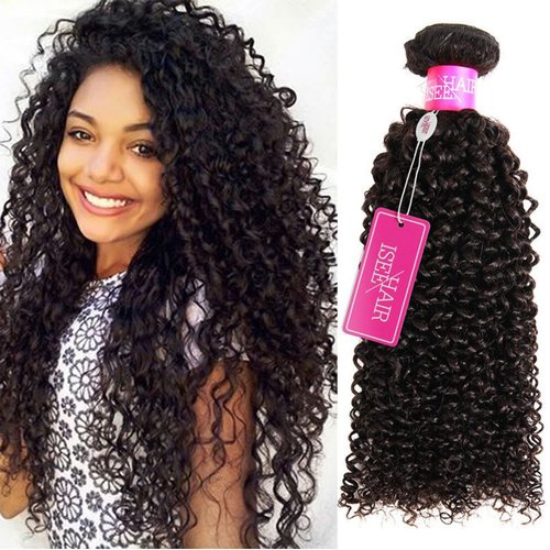 ISEE Hair 9A Grade Mongolian Kinky Curly Hair Extension Virgin Human Hair Weaving 3 Bundles Kinky Curly Virgin Hair 100% Human Hair Weaves Extension Mongolian Virgin Hair (14 14 14inches)