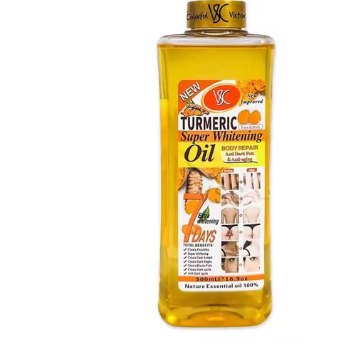 Turmeric Oil Super Whitening Face & Body Moisturizer Nourishing Anti-aging Correct Spots Wrinkle Skincare Essential oil 500ml/16.9oz (500ml/16.9oz)