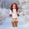 Winter Fun - 3 Piece Outfit - Ivory Parka with Leggings and Boots - Clothes Fits 18 Inch Doll Clothes (Doll Not Included)