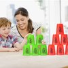 SEISSO Stacking Cups Games, 24pcs Cup Stacking Set Classic Stack Training Game Toys for Boys Girls Kids Stack Cups (12 Pack Green + 12 Pack Red)
