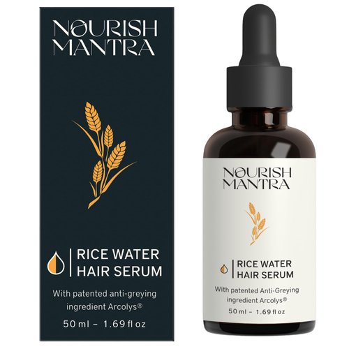 NOURISH MANTRA Rice Water Hair Serum 50ml | Anti grey hair serum | with Arcolys, Rice water,Fenugreek Extract | 50ml…