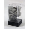 Chessex Dice: Polyhedral 7-Die Opaque Dice Set - Dark Grey with Black