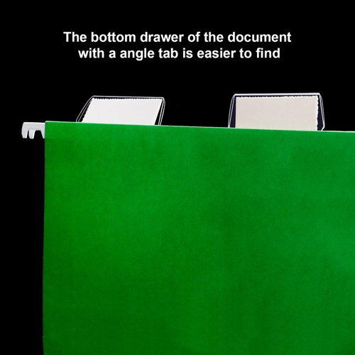 Jovitec Hanging File Tabs and Inserts, 60 Sets File Folder Tabs and Inserts Colorful Plastic Tabs for Back to School Organize and Distinguish Hanging Files, 2 Inch, Clear to Read