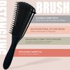 5 Pcs Detangling Brush Set Cushion Nylon Bristle Shampoo Brush Dual Edge Brush Teasing Brush Styling Comb (Black-1)