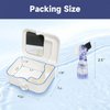 Denture Bath Case with Mirror & Cleaning Brush, Cleaner Denture Bath Cup Box for Retainer, Mouthguard, False Teeth, and Denture Cleaning for Travel, Office, Household Use (White)
