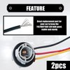 Flygun 2 PCS 1157 Car LED Bulb Socket with Wiring Harness, Waterproof Socket Harness Connector Adapter, Signal Brake Light Tail Light Bulb Socket Holder, Universal Accessories for Most Cars (Gray)
