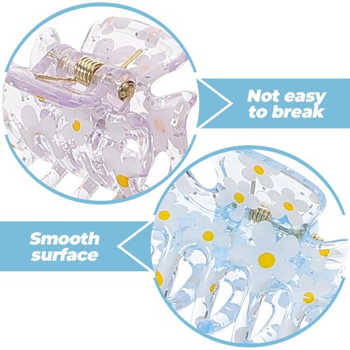 Hair Clips Set - 12PCS 3 Colors Claw Clips, 1.5 Inch Small Hair Clips, Banana Clip for Thin/Medium Fine Hair, Printing Barrettes for Women, Non-slip Hair Clips for Styling
