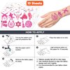 100PCS Disco Cowgirl Temporary Tattoos Stickers Themed Pink Western Horse Rodeo Birthday Party Supplies Favors Decorations Preppy Y2K Tattoo Sticker Gifts For Women Girls School Prizes Carnival