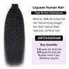 Liqusee Kinky Straight Tape In Hair Extensions Human Hair 100% Remy Hair Natural Black 18 inch 20pcs 50g/Pack Double Sided Seamless Skin Weft Tape ins Real Human Hair Extensions for Black Women