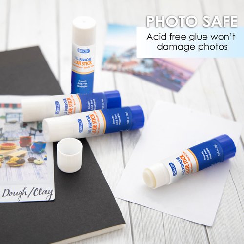 BAZIC Premium Glue Stick 8g/0.28 Oz.,White Glue Sticks, Multi-Purpose Acid Free, for Photos Paper Art Craft at School Home Office (4/Pack), 1-Pack