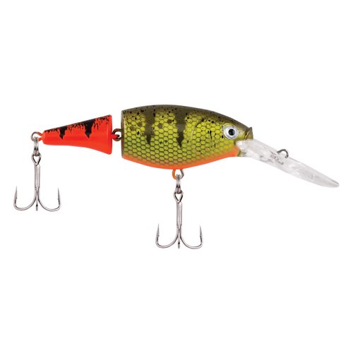 Berkley Flicker Shad Jointed Fishing Lure, Firetail Hot Perch, 1/3 oz, 2 3/4in | 7cm Crankbaits, Size, Profile and Dive Depth Imitates Real Shad, Equipped with Fusion19 Hook