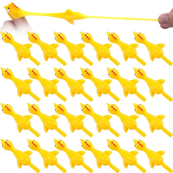 POPLAY 36PCS Chicken Slingshot, Rubber Finger Catapult Toys Funny Stretchy Prank Gag Toys, for Birthday Goodie Bag Filler, Classroom Exchange Gift, Christmas Stocking Stuffers, Christmas Farty Favor