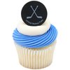 DecoPac Ice Hockey Rings, Ice Hockey Puck Cupcake Decorations, Hockey Cupcake Toppers, Black, Food Safe & Ready To Use – 24 Pack