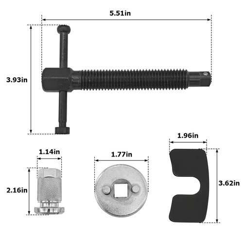 Bittwee Car Brake Piston Wind Back Tool, 3pcs/Set Brake Caliper Piston Rewind Tool, Auto Rear Brake Pad Wind Back Tool, Brake Caliper Wind Back Tool for Replacement of Rear Brake Pad