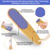 Nano Glass Foot File, Foot Rasp with Bamboo Handle Foot Scrubber Callus Remover Pedicure Foot Care to Remove Callus, Dead Skin and Cracked Heels - Bamboo