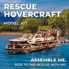 UGEARS Rescue Hovercraft - Boat Model Kits for Adults - 3D Wooden Puzzle Ship - Wood Model Boat Kits to Build - Premium Model Boats Kits with Intricate Design to Build for Adults