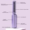 FA FIGHTART Rechargeable Mini Hair Straightener Cordless Heating Comb USB Portable Travel Heat Brush