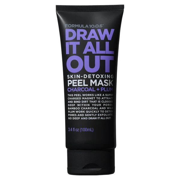 Formula 10.0.6 - Draw It All Out Skin-Detoxing Charcoal Peel Mask, Vegan, Paraben-Free & Cruelty-Free, 3.4 Fl Oz