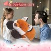 ARELUX Soft Red Fox Stuffed Animals:18in Fox Plush Cute Cuddly Body Pillow Hug Sleeping Fluffy Wild Animal Toys Bed Decor Plushie Doll Friends Family Member