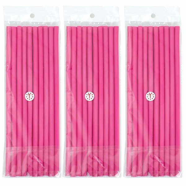 Pink Flexible Curling Rods Hair Twist Flexi Rods for Natural Hair Black Women Flexi Hair Rods No Heat Hair Rollers Soft Foam Hair Curling Rods for Short Medium Long Hair to Sleep In(9.45x0.3inch)