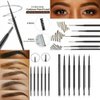 Magik 2-4 Pack Eyebrow Pencil Waterproof Smudge-proof Eyebrow Brush Microblading (Temperament Brown, 2 Pack)