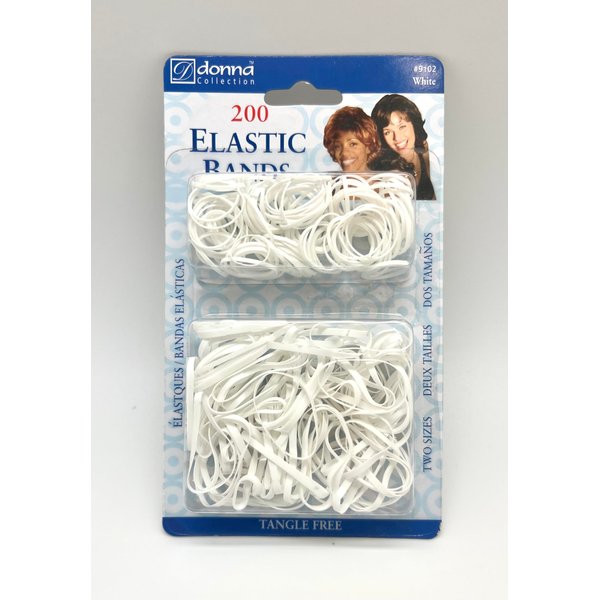 DONNA ELASTIC BANDS WOMEN ELASTIC HAIR TIE, HAIR ACCESSORIES FOR WOMEN PERFECT FOR PONYTAILS AND MORE 200PCS WHITE
