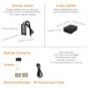 Lightkiwi X8402 Dimmable LED Under Cabinet Lighting 4 Panel Kit, 12 Inches Each, Cool White (6000K), 12 Watt, 24VDC, Dimmer Switch & All Accessories Included, Low Profile, Aluminum Body, UL Listed
