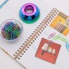Cute Magnetic Paper Clip Holder for Desk, Small Clip Dispenser, 100Pcs 28mm(1.1") Paper Clips Medium Size for Home Office Desk Accessories(Rainbow)