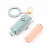 Beautyflier Lipstick Organizer Keychain Chapstick Case with Mirror for Women, Portable Lipstick Leather Holder Lip Gloss Bag Lip Balm Case for Travel, Party, Holiday Gifts (Green, Round)