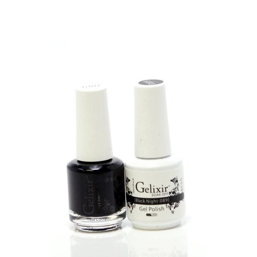 Gelixir matching color gel & nail lacquer Black Night - 089