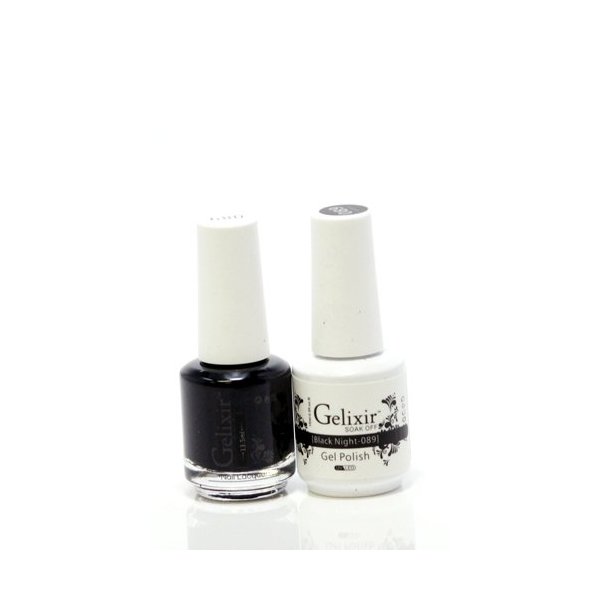 Gelixir matching color gel & nail lacquer Black Night - 089