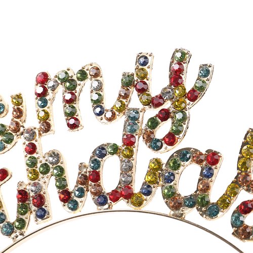 JIAHANG Letters Birthday Crystal Headband&Sash for Girls Women, It's my Birthday Tiara Hairband and Sash Gift Set, Sweet Glittering Birthday Accessories (colorful 2)