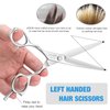JASON 6 Inch Left Handed Barber Hair Cutting Scissors Professional Salon Shears Razor Edge Hairdressing Scissor Japanese Stainless Steel Reversible Haircut Shear for Men Women