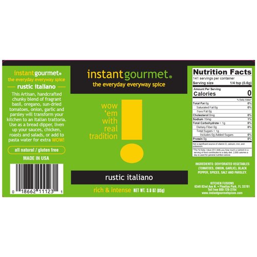 Instant Gourmet Rustic Italiano Italian Seasoning - 3.0 oz