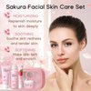 Sakura Facial Skincare Set - Skin Care Set for Women - Beauty & Personal Care - Facial Skin Care Products with Cleanser,Toner,Lip Mask,Essence Cream - Hydrate,Soften,Smooth,Nourish,Moisturize