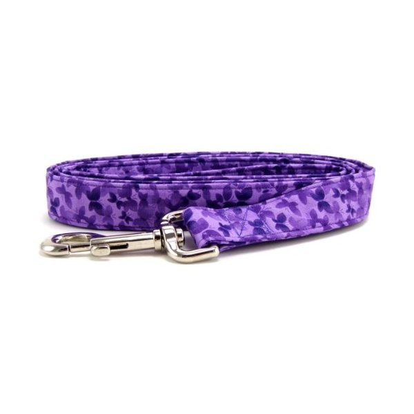 K9 Bytes Purple Butterflies Dog Leash for Walking, Running and Training Small