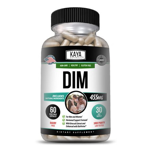 Kaya Naturals DIM Ultra | Supplement for Women and Men | Vegetable Capsules with Broccoli Extract & BioPerine | Herbal Supplement for Hormonal Support, Acne, Menopause, and Prostate – 60 Count